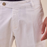 Pantalone Uomo Capri Slim in Cotone Elasticizzato con Tasche allAmericana GPE500 BIANCO BLACKSUNDAY 