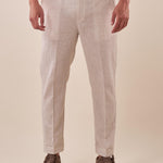 Pantalone da Uomo in misto lino con tasche allamericana e mezza molla sul retro. PSE1766H BEIGE HAMAKI-HO 