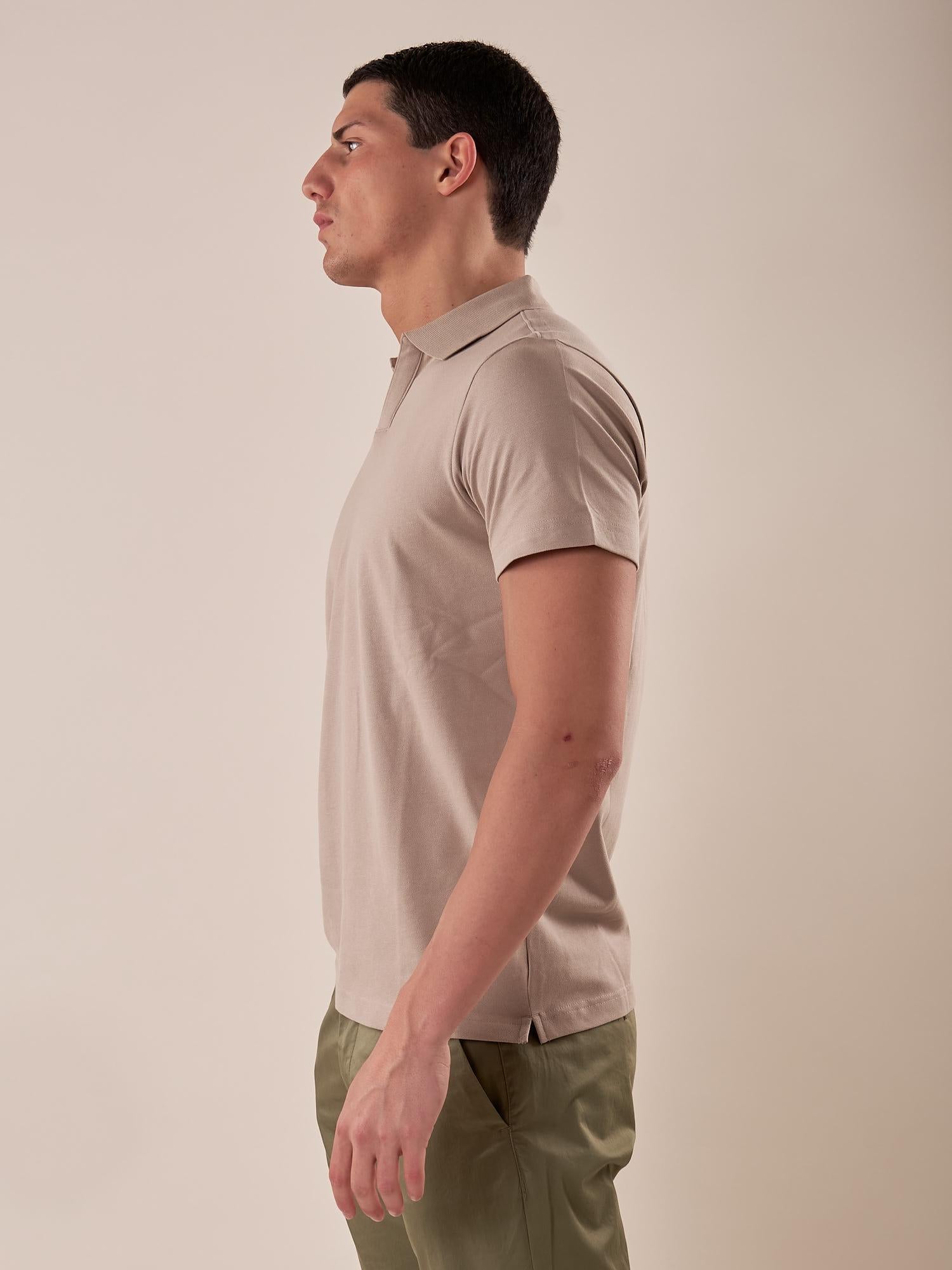 Polo manica corta collo derby piquet stretch uomo. CON2804425 SAND CONSENSO 