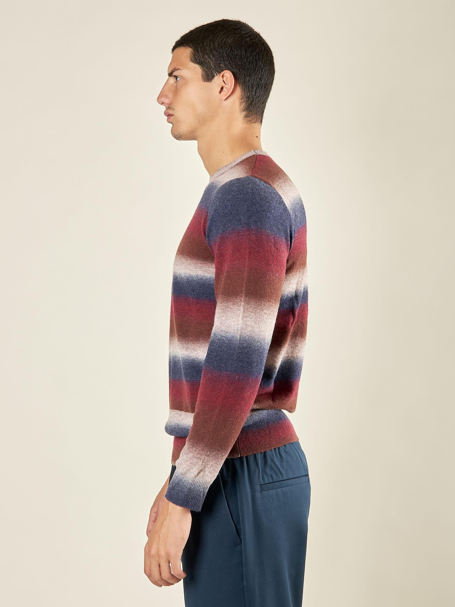 Maglia Uomo Invernale in Misto Lana Multiriga. Stile e Comfort per la Stagione Fredda. OC1F2W5M57 BLU OVER-D 