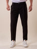 Men's tapred fit one-pence trousers with turn-ups.