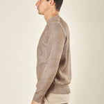 Maglia Uomo Invernale in Morbido Tessuto con Mezzo Collo Rigato. Eleganza e Comfort in un Solo Capo. DM9572 TORTORA DATCH 