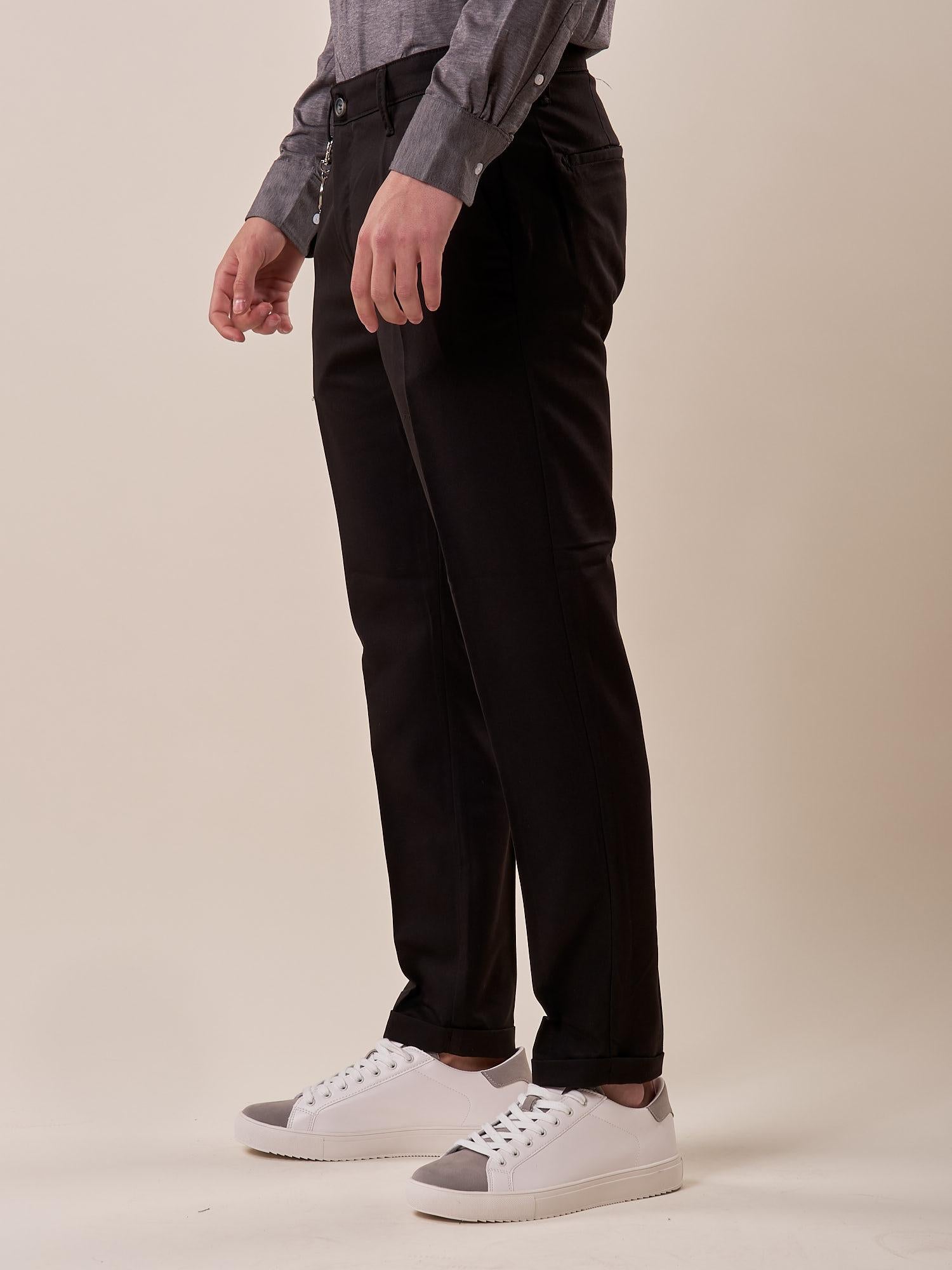 Pantalone tasca america elasticizzato con risvolto uomo. BK25002 NERO BLACKSUNDAY 