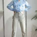 Camicia da donna a maniche lunghe con rouches PG120M POLVERE EXTASY 