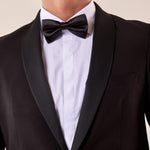 Abito smoking cerimonia elegante giacca monopetto uomo TM/NAPOLIPRS NERO ITALIAN FORMAT 