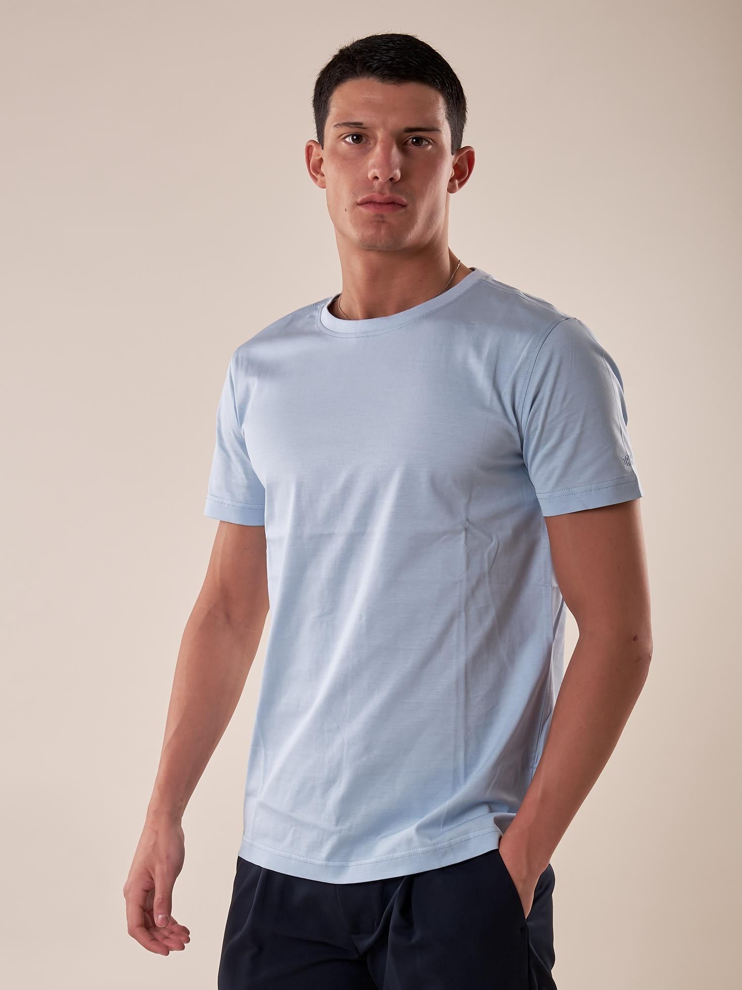 T-Shirt manica corta 100% cotone mercerizzato uomo. DM9302 SKY BLUE DATCH Uomo 