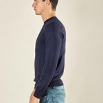 Maglia Uomo Girocollo Manica Lunga in Misto Viscosa con Micro Disegno CON/4034225 NAVY CONSENSO 