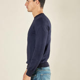 Maglia Uomo Girocollo Manica Lunga in Misto Viscosa con Micro Disegno CON/4034225 NAVY CONSENSO 