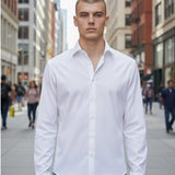 Camicia Uomo No Stiro in Jersey Ultra Stretch Manica Lunga. CON5413426 WHITE CONSENSO 