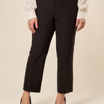 Pantalone Donna Curvy a Zampetta  Tessuto Tecnico con Elastico Posteriore. F646YBFFEDE NERO Lizalù 