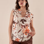Blusa Donna Giromanica con Stampa Floreale ROMI/D2510 TIERRA ROMIHO 