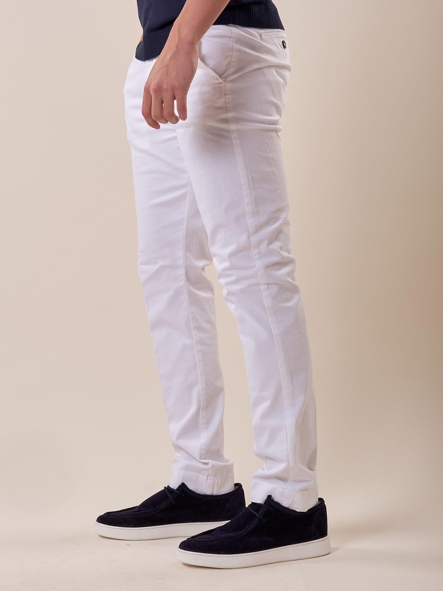 Pantalone tasca all'america cotone elasticizzato uomo. PSE1744H BIANCO HAMAKI-HO Uomo 