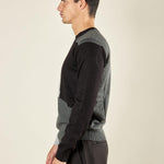 Maglia Uomo Invernale Girocollo in Misto Viscosa con Intarsi. Eleganza e Comfort in Stile Moderno. MI3172H NERO HAMAKI-HO 