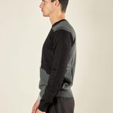 Maglia Uomo Invernale Girocollo in Misto Viscosa con Intarsi. Eleganza e Comfort in Stile Moderno. MI3172H NERO HAMAKI-HO 