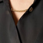 Camicia donna body con rifiniture in raso. Scollo a incrocio, dettaglio gemello. BD003629 NERO ARTIGLI 