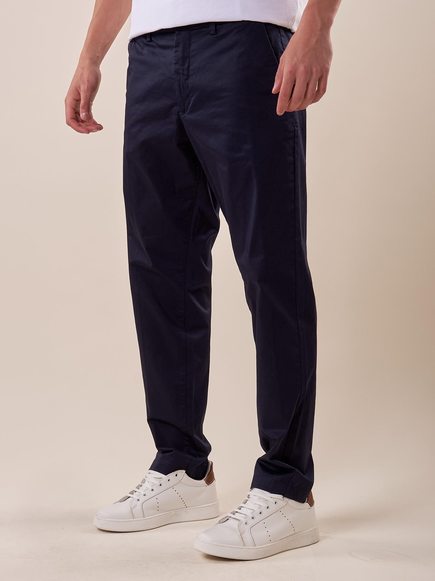 Pantalone modello chino tessuto raso satin tasca all'americana uomo. CON2517425 NAVY CONSENSO Uomo 