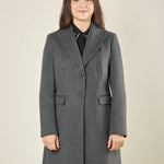 Cappotto donna monopetto. Due bottoni, tasca a pattina e vestibilità affiancata. CP003189 GRIGIO SCURO ARTIGLI 