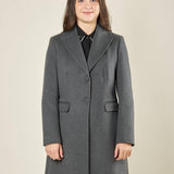 Cappotto donna monopetto. Due bottoni, tasca a pattina e vestibilità affiancata. CP003189 GRIGIO SCURO ARTIGLI 