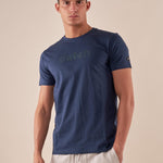 T-shirt uomo manica corta in cotone con logo tono su tono DM9056 DARK POWERED DATCH 