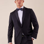 Abito smoking cerimonia elegante giacca monopetto uomo TM/NAPOLIPRS BLU ITALIAN FORMAT 