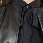 Giacca donna corta in ecopelle. GI003626 NERO ARTIGLI 