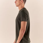 T-shirt Uomo manica corta in cotone 100% con logo stampato a contrasto TS616034 VERDE Henry Cotton's 