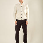 Pantalone da Uomo Invernale in Cotone Elasticizzato con Pinces Vestibilità Regolare. M49448 NERO GUY 