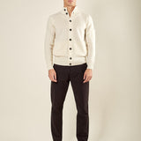Pantalone da Uomo Invernale in Cotone Elasticizzato con Pinces Vestibilità Regolare. M49448 NERO GUY 