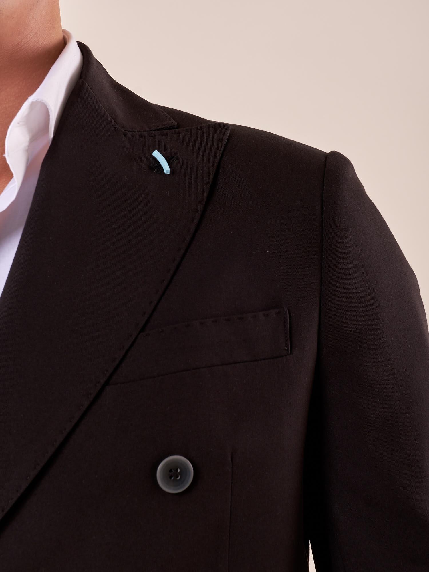 Abito classico giacca doppio petto rever a lancia uomo. OC1S2S5A06 NERO OVER-D 