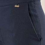 Pantalone palazzo donna con zip laterale.  Linea pulita ed eleganza essenziale. PA003034 BLU ARTIGLI 