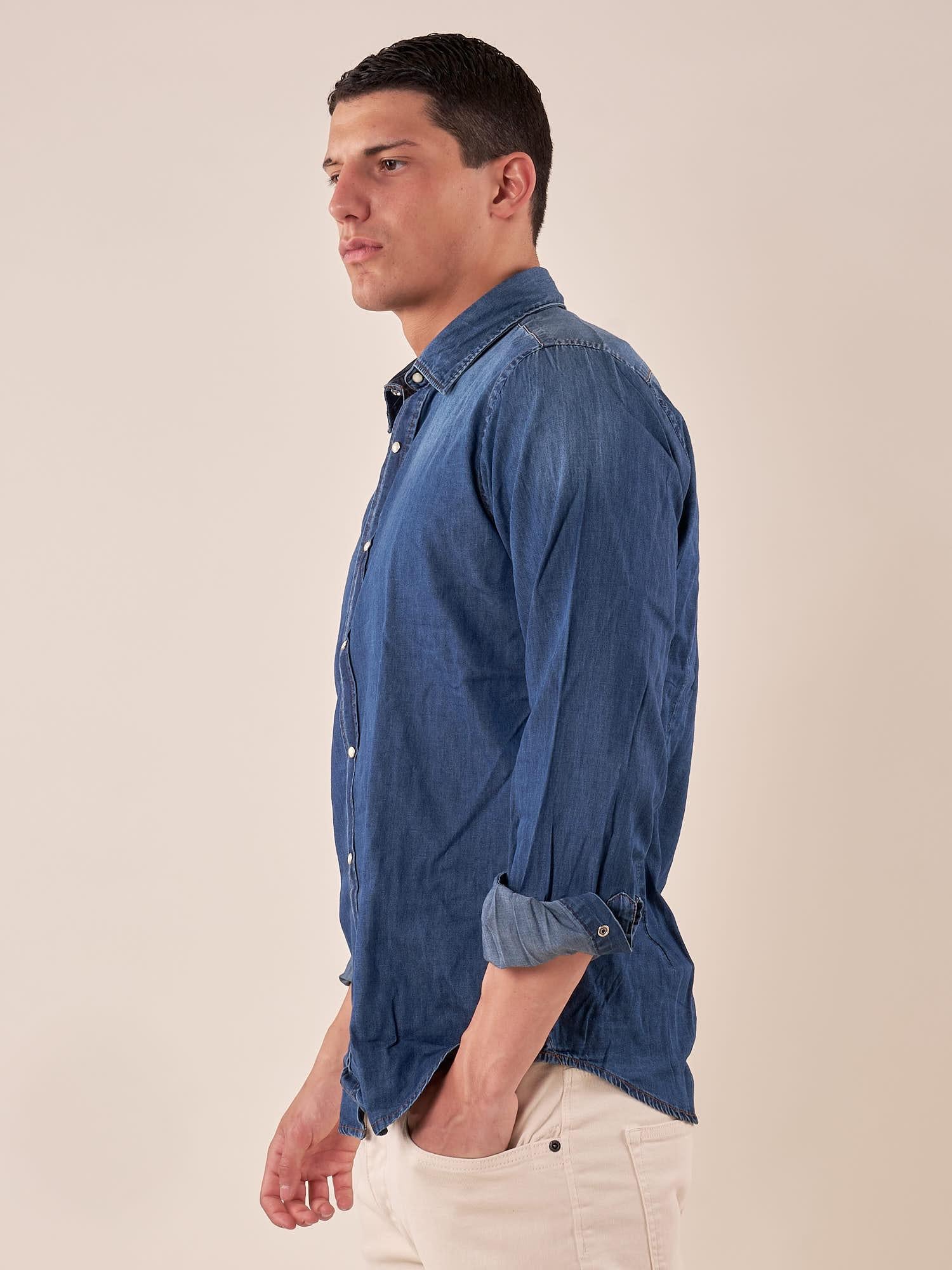 Camicia jeans bottone a pressione uomo. M48666 DENIM SUPERIOR VINTAGE 