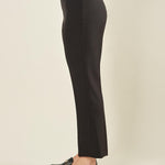Pantalone donna in tessuto tecnico a zampetta. Vita regolare, zip laterale invisibile. PA003492 NERO ARTIGLI 