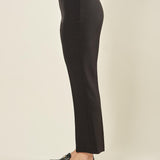 Pantalone donna in tessuto tecnico a zampetta. Vita regolare, zip laterale invisibile. PA003492 NERO ARTIGLI 