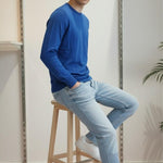 Maglia Uomo 100% Cotone a Manica Lunga  Comfort Naturale e Stile Versatile CON3700900 ROYAL BLUE CONSENSO 