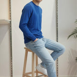 Maglia Uomo 100% Cotone a Manica Lunga  Comfort Naturale e Stile Versatile CON3700900 ROYAL BLUE CONSENSO 