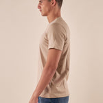 T-shirt Uomo manica corta in cotone 100% con logo stampato a contrasto. TS616034 BEIGE Henry Cotton's Uomo 