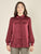 Camicia donna in georgette con inserti in raso. Bottoncini e polsini in raso.