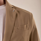 Giacca uomo tessuto tecnico stretch due bottoni tasca a toppe. OC1S2S5G01 BEIGE OVER-D Uomo 