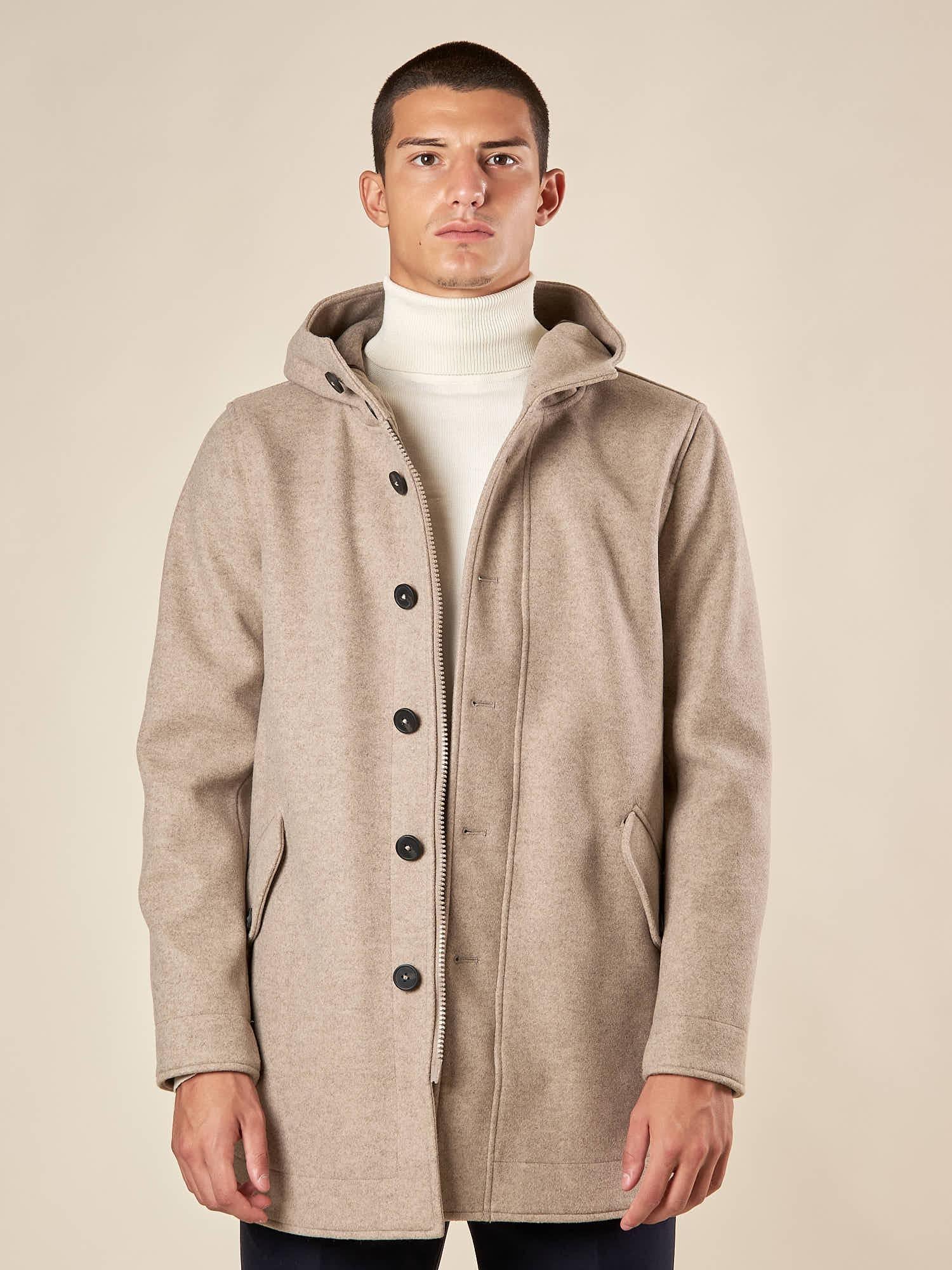 Parka Uomo con Cappuccio e Tasche con Pattine. CP14H BEIGE HAMAKI-HO 