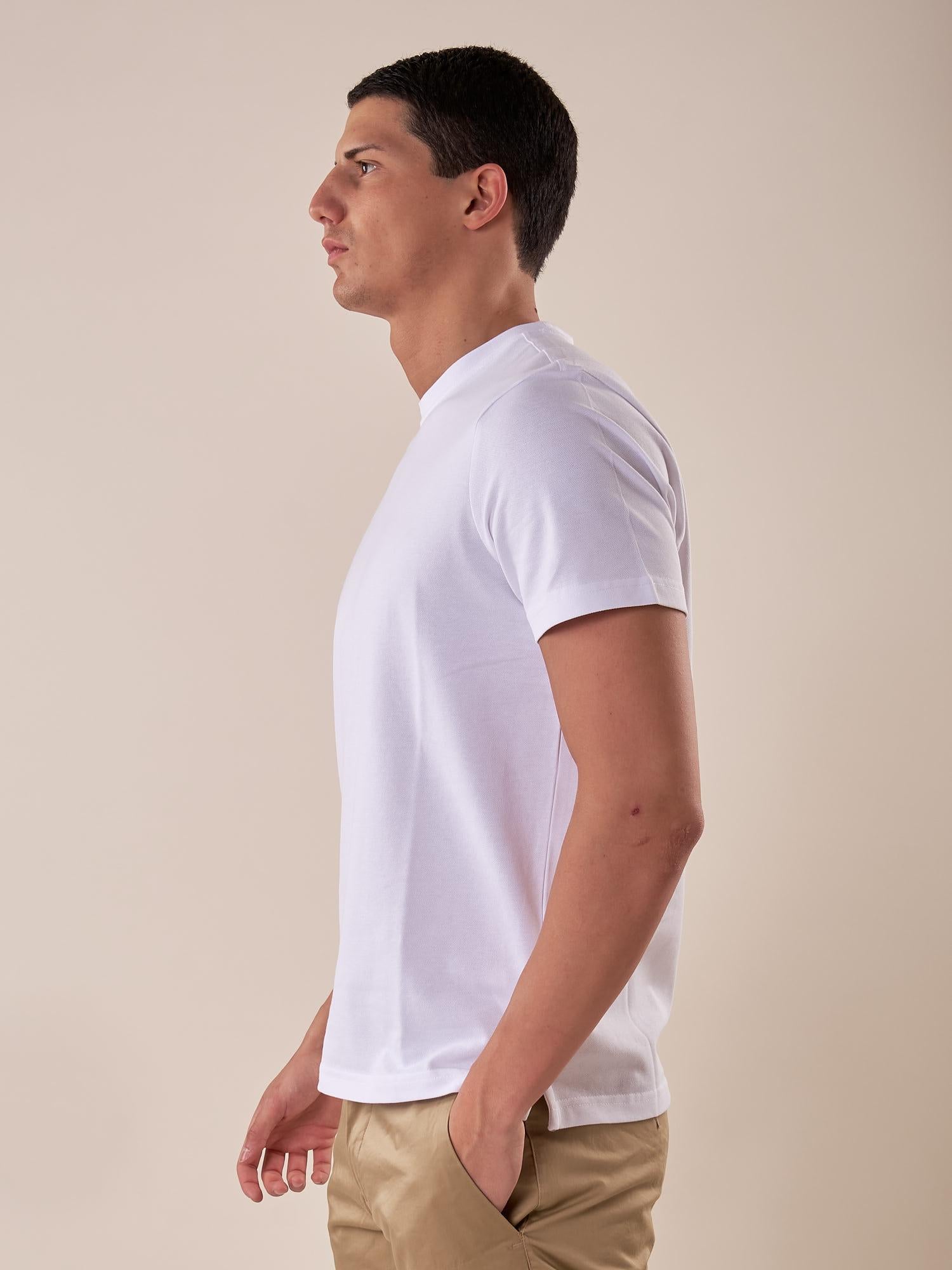 T-Shirt cotone piquet stretch manica corta uomo. CON2802425 WHITE CONSENSO 