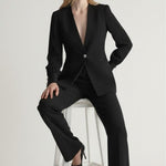 Giacca donna in tessuto crepe con maniche lunghe velate e dettagli gioiello GI004353 NERO ARTIGLI Donna 