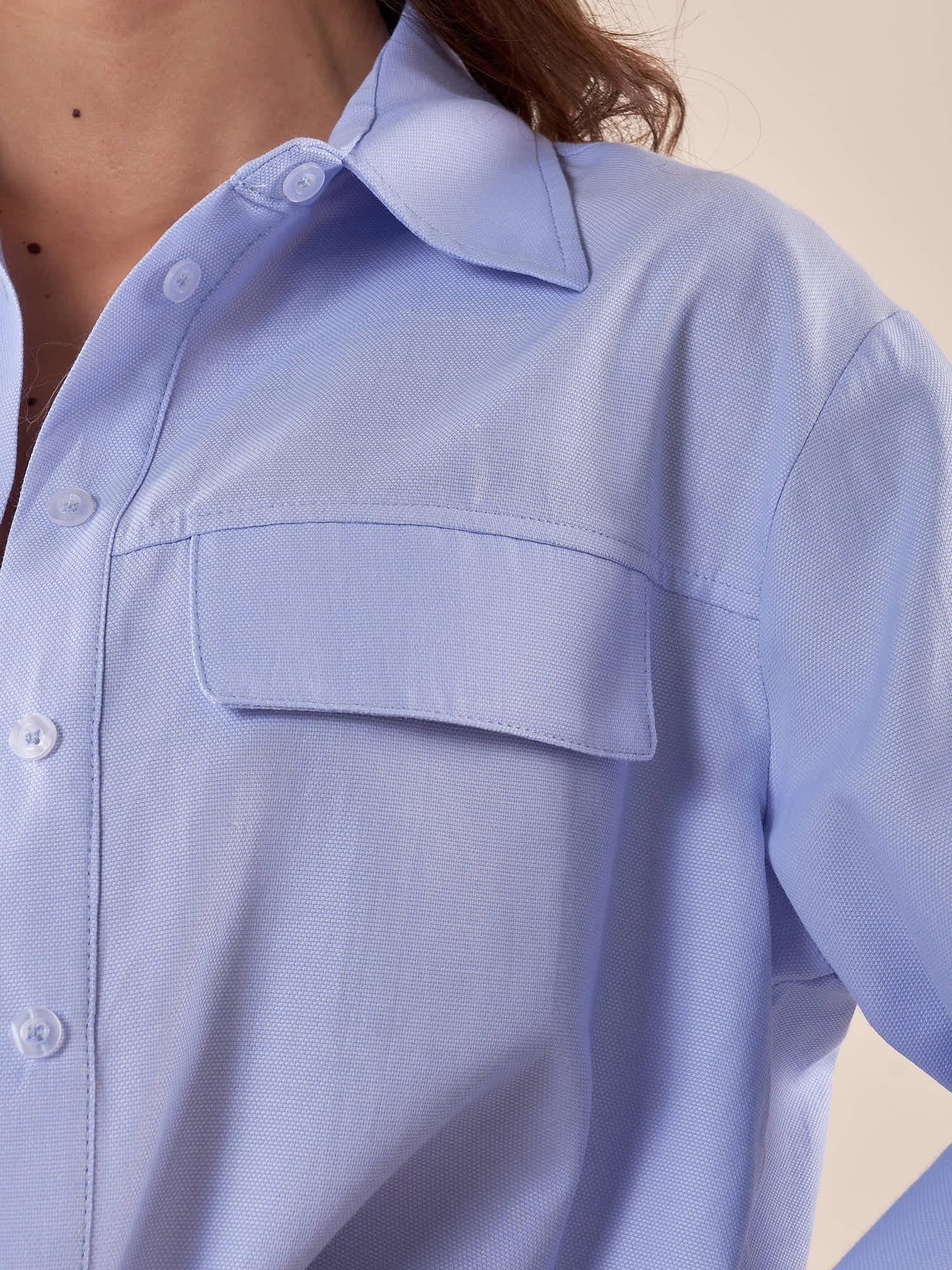 Camicia da donna senza maniche in cotone. PG499C/EC CELESTE EXTASY 
