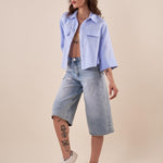 Bermuda Donna lungo in jeans bermudone. SJ1499 JEANS ADORO 