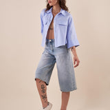 Bermuda Donna lungo in jeans bermudone. SJ1499 JEANS ADORO 