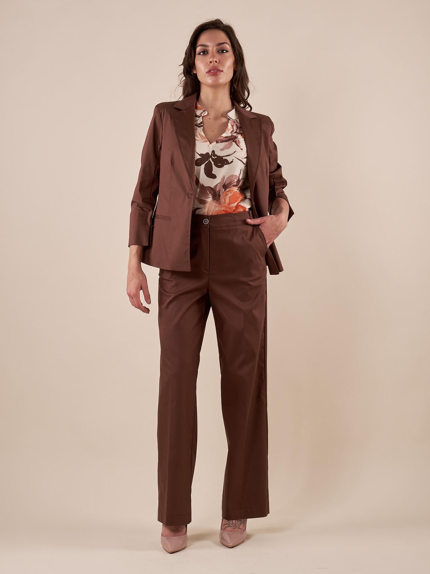 Giacca Donna raso di cotone manica 3/4. ROMI/4009 MORO ROMIHO 