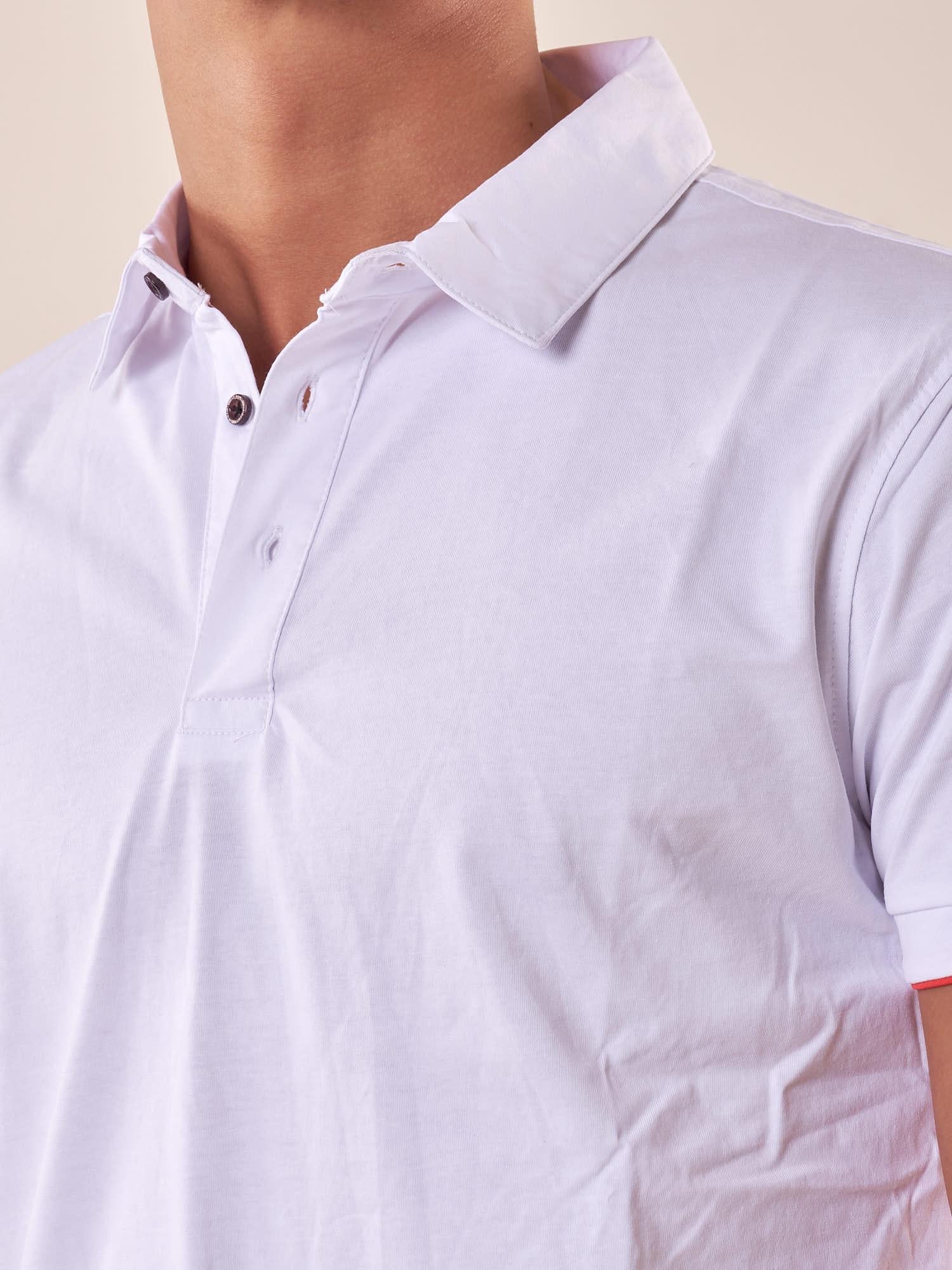 Polo manica corta cotone mercerizzato uomo. DM9291 BIANCO DATCH 