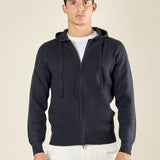 Maglia Uomo Invernale in Misto Viscosa con Zip e Cappuccio. Stile Sportivo ed Eleganza Casual. CON4051225 NAVY CONSENSO 