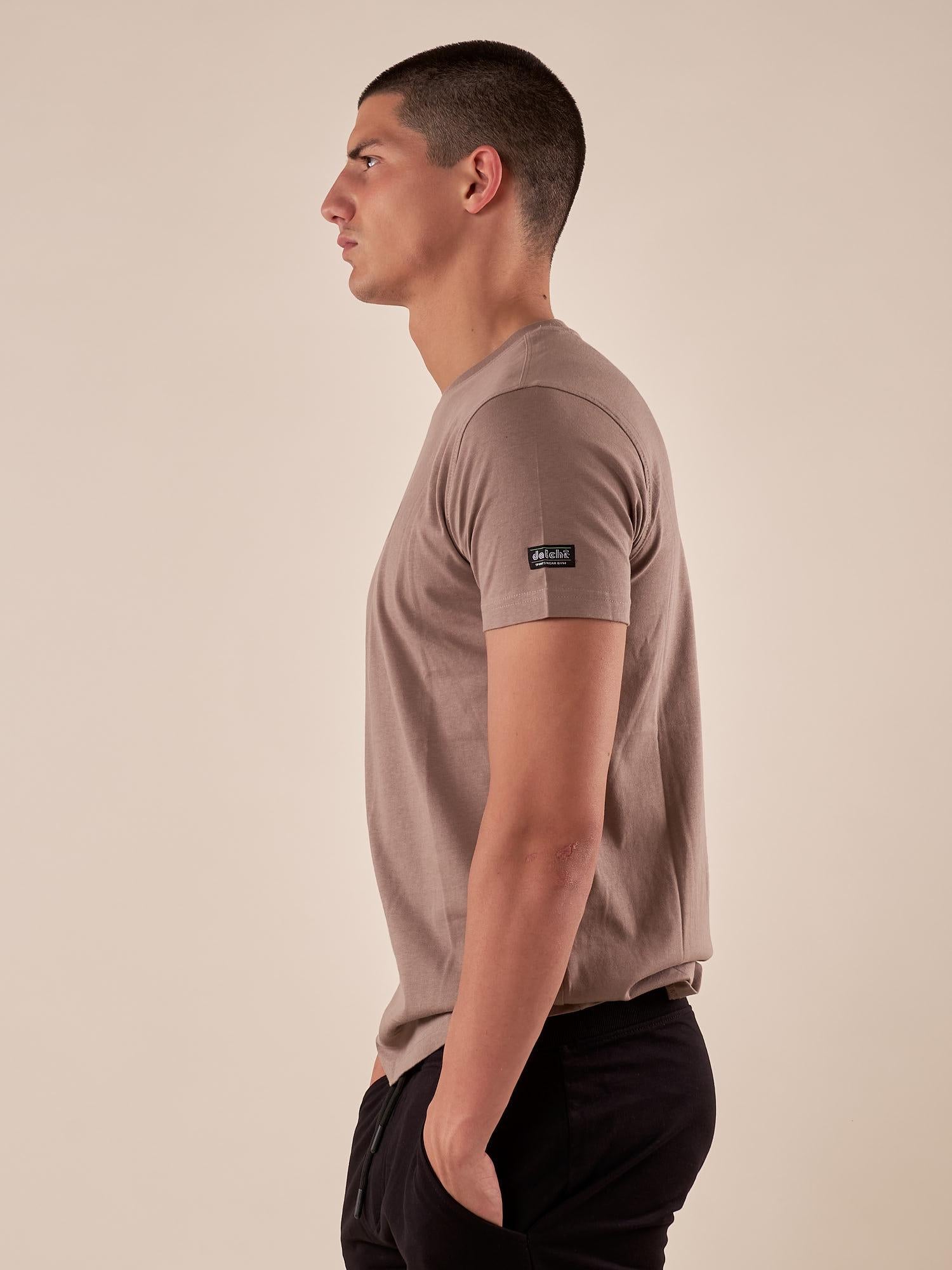 T-shirt uomo manica corta in cotone con logo tono su tono DM9056 FANGO DATCH 