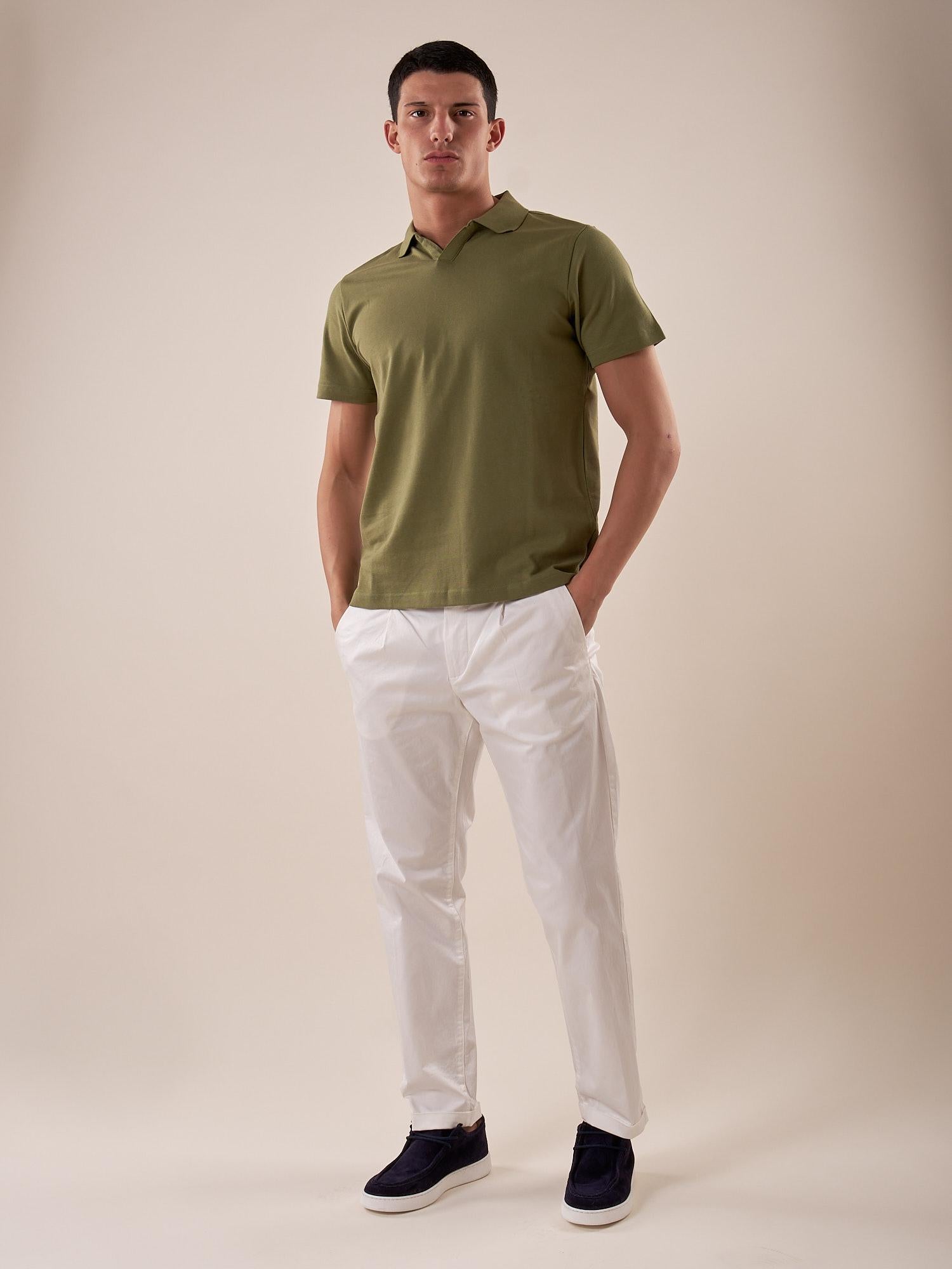 Polo manica corta collo derby piquet stretch uomo. CON2804425 CACTUS CONSENSO 