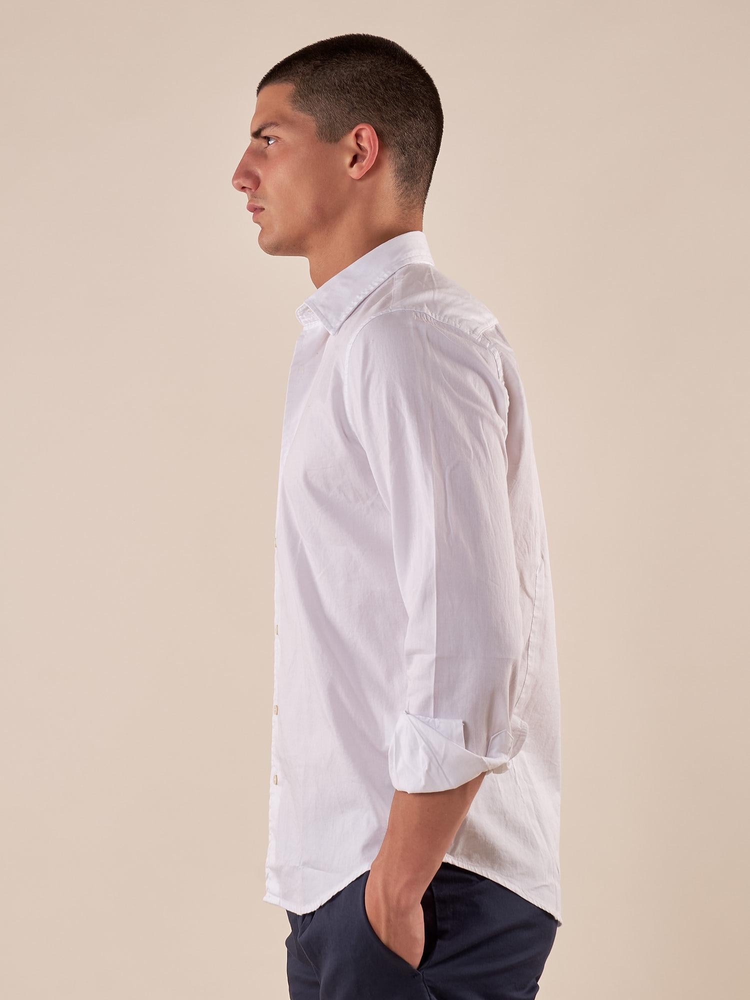 Camicia Uomo Manica Lunga 100% cotone. M48643 BIANCO SUPERIOR VINTAGE 
